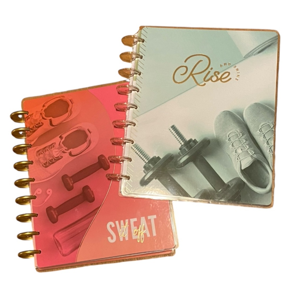 Fitness Bundle of 2 Exercise Workout Planner - Food Log Routine Happy Planner